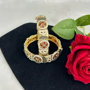 Beautiful Premium Set Of 2 Rajwadi Gold Bangles