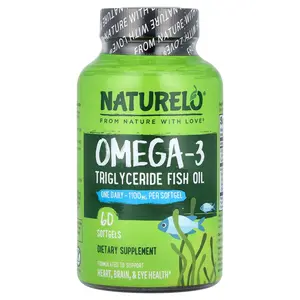 NATURELO Omega-3 Triglyceride Fish Oil, 1,100 mg, 60 Softgels