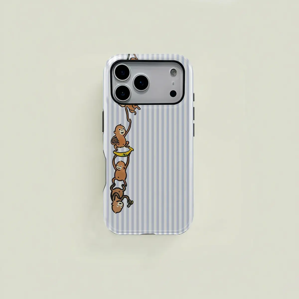 Fun monkey and banana dual-layer protective case, sturdy and durable 2-in-1 protective case, compatible with iPhone 17/16/15/14/13/12/11 Pro Max/Plus/Pro, Samsung Galaxy S25/S24/S23 Ultra series, couple's phone case.
