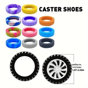 8-Pack Silicone Luggage Wheel Covers, Shockproof Noise-Reducing Caps, Protective Covers, Durable, Multicolor Travel Accessories