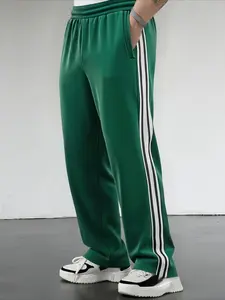 Men's Lightweight Comfortable Casual Sports Pants, Workout Bottoms, Side Stripe Fashion Design, Perfect for Running & Fitness, Active Lifestyle Fit