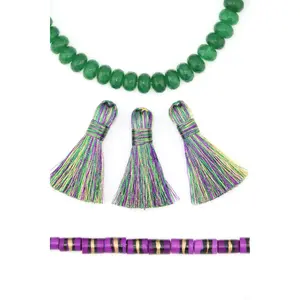 Metallic Mardi Gras Tassels: 1.25" Handmade Tassels for DIY Jewelry, 1 Tassel