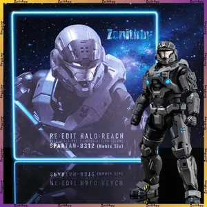 Spartan-B312 Noble Six Garage Kit Anime Peripherals Manual Action Figure Model Desktop Ornament Otaku Anime Game Collect Gifts