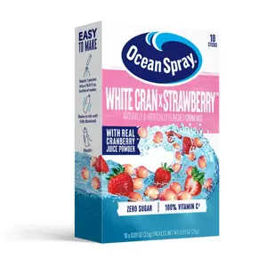 3x Ocean Spray White Cran Strawberry On The Go - Flavoring Powder Drink Mix Set - Refreshment 0.09oz