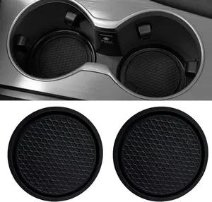 2 Pack Car Cup Holder Coaster, 2.75 Inch Diameter Non-Slip Universal Insert Coaster, Durable, Suitable for Most Car Interior, Car Accessory for Women and Men