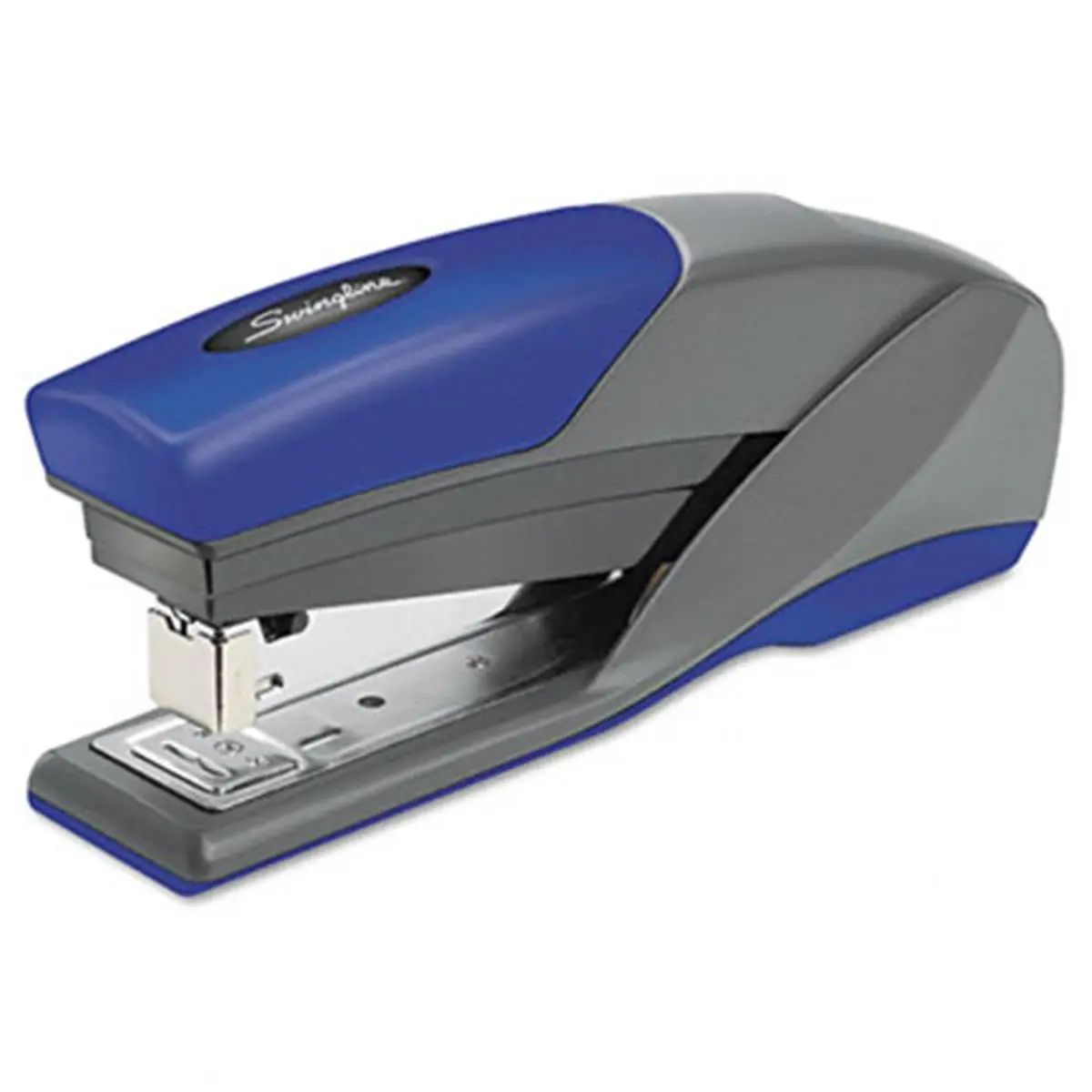 Swingline LightTouch Reduced Effort Desktop Stapler, 20-Sheet Capacity, Quiet, Top Load, Blue, Adjustable Throat Depth