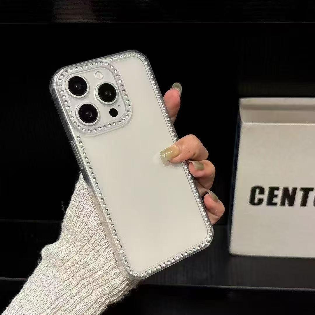 【Cute】Luxury Bling Diamond Rhinestone Clear iPhone Case, Glitter Sparkle 3D Gem Design Soft Silicone Cover, Anti-Scratch Shockproof Protective Case For iPhone 12 13 14 15 16 17 Pro ProMax Plus, Cute Fashion Girly Case For Women Girls