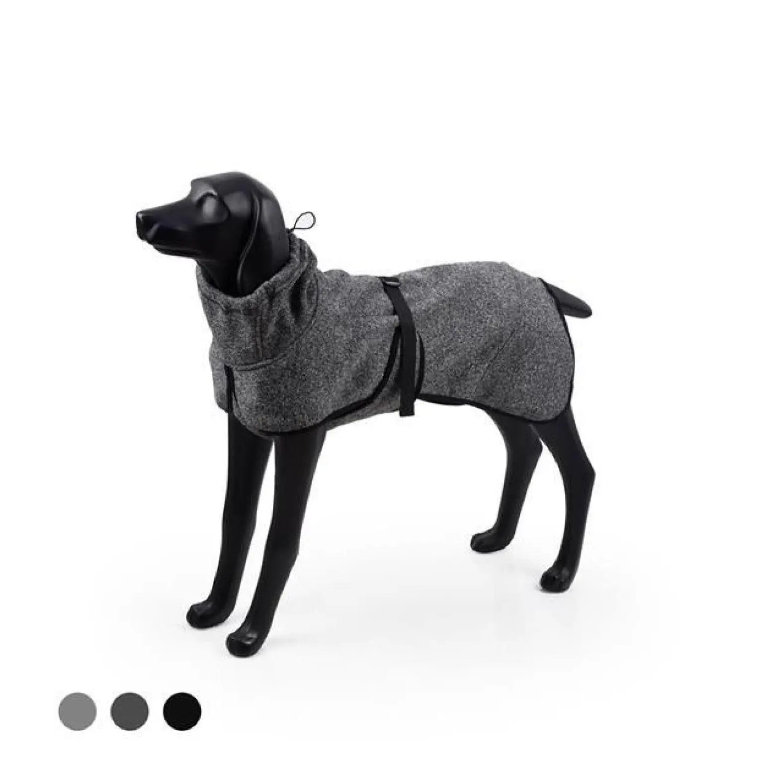 Water Repellent Dog Coat Softshell Winter Warm Puppy Clothes for Spring Autumn, Outdoor Sport Pet Apparel with High Neckline Deep Gray, Medium as picture
