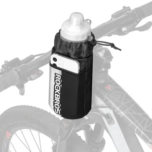 ROCKBROS Bike Water Bottle Holder Bag Bike Bag Handlebar Stem Bag Bicycle Cup Drink Holder Insulated Stem Bag Food Snack Bike Accessories Storage Pouch Bag for Mountain Road Bike