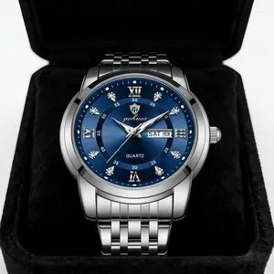 GOHUOS Luxury Ladies Watch 30mm Dial Date & Day Display Diamond Accents Stainless Steel Strap Waterproof Quartz Movement Perfect Gift for Her