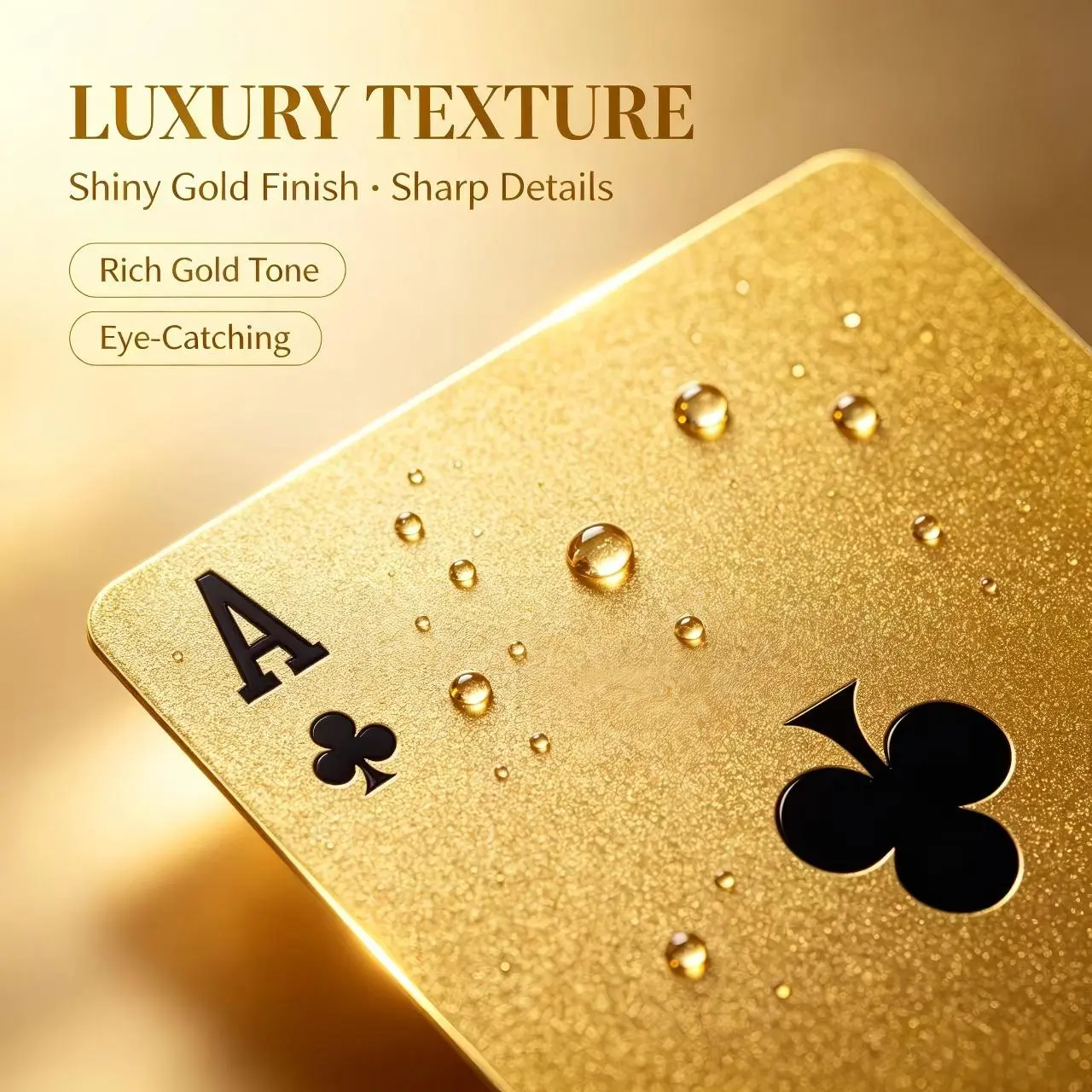 Gold Playing Cards, Educational Toy Flash Cards for Hobbies & Leisure Activities