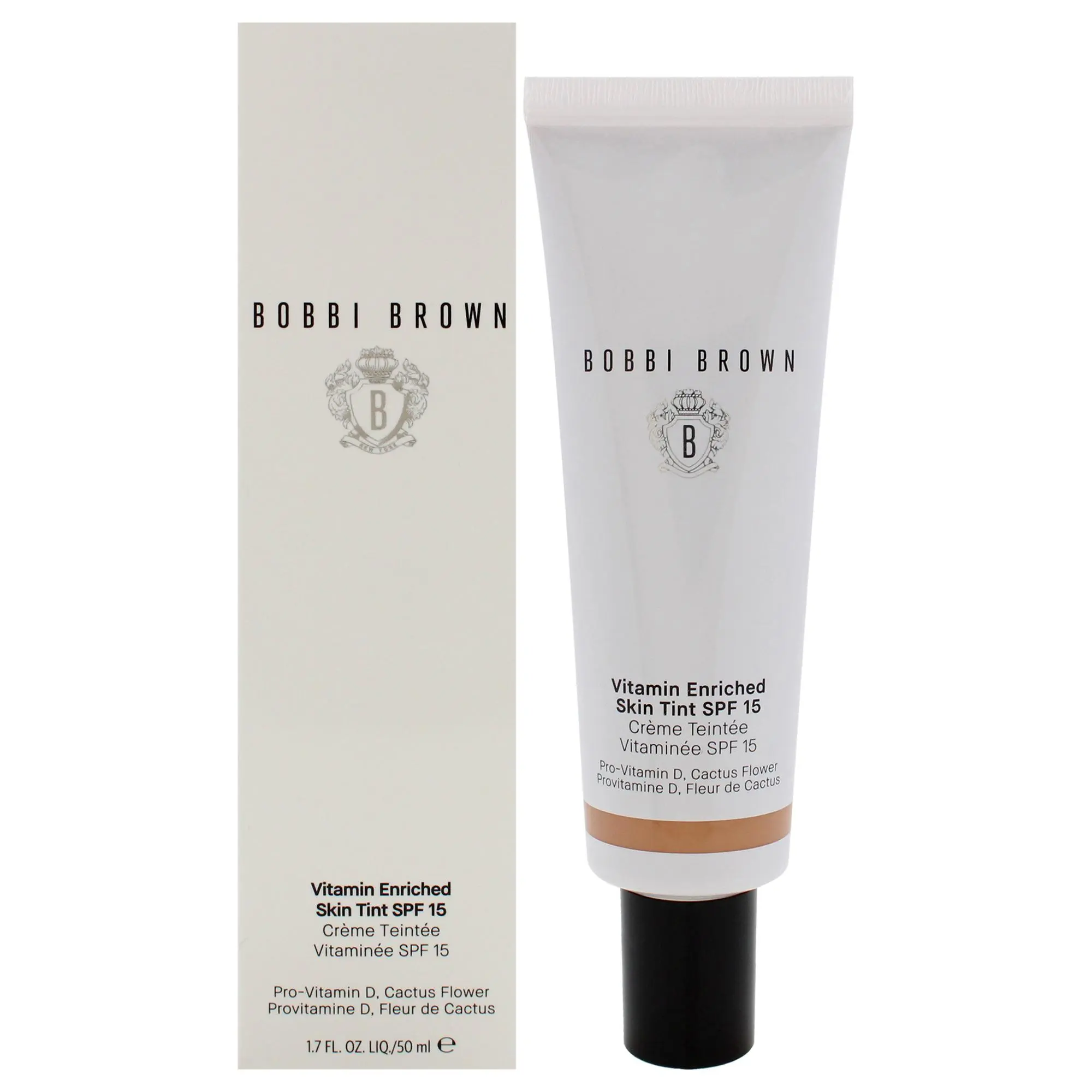 Bobbi Brown Vitamin Enriched Skin Tint Foundation - Daily Makeup for Women, SPF 15 Sun Protection, Pro-Vitamin D, 1 Golden Medium Warm Shade, 1.7 fl oz Tube, Skin Tint Spf 15