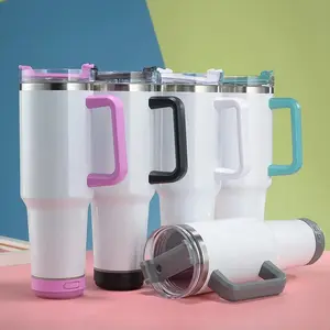 AGH 15pcs 40oz Sublimation White Tumbler with Music Player Speaker Stainless Steel Insulated Coffee Water Bottles Portable Flasks Drinkware Bottled