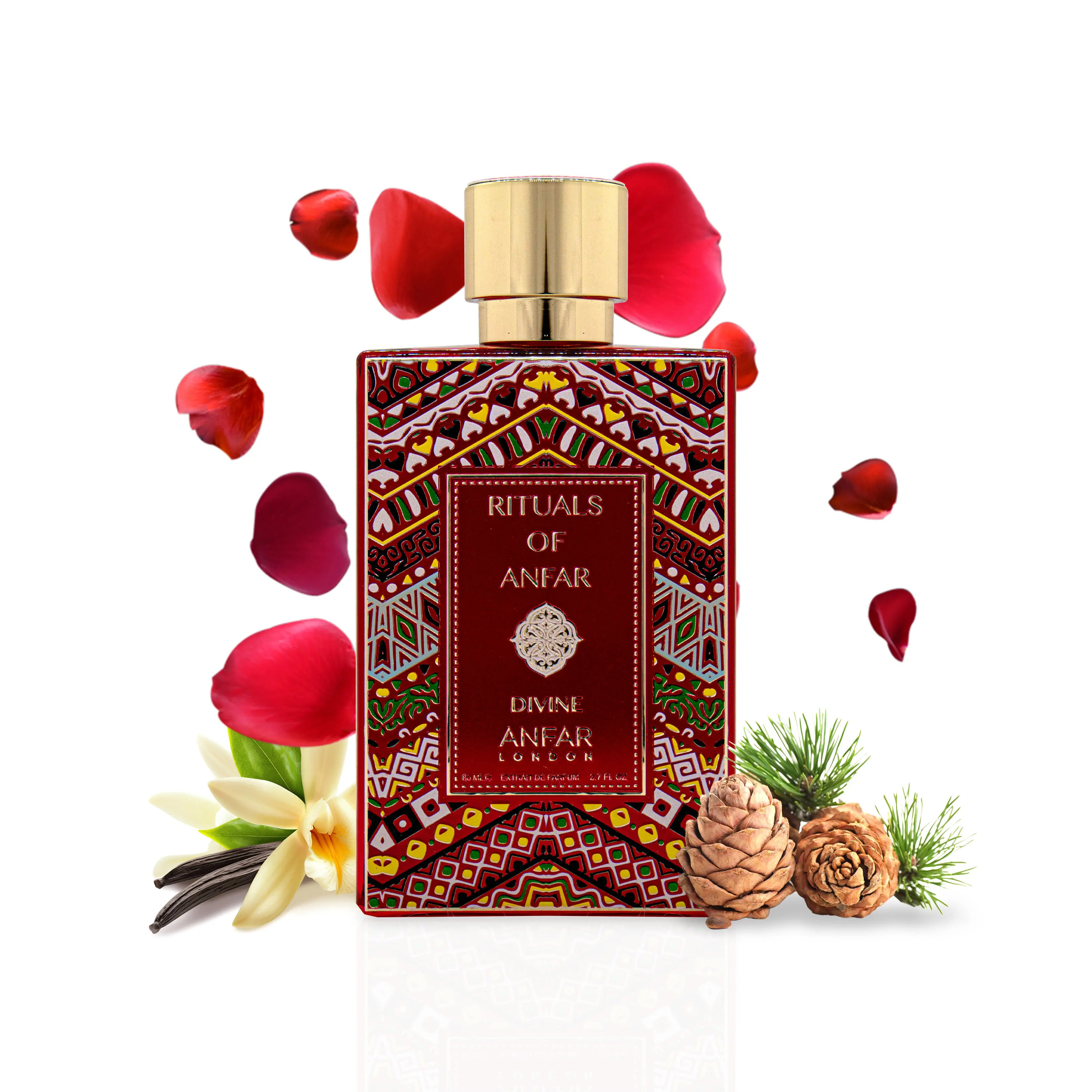 Anfar London Rituals of Anfar Divine Extrait de Parfum, Limited Edition Unisex Perfume with Citrus & Cedar Notes, Cruelty-Free Fragrance for Adults, 3.4 fl oz (100mL), Fresh Fruity, Peony Musk Warmth, 60 Months, Anfar Perfumes