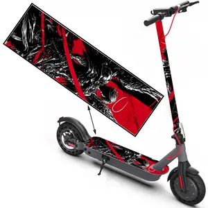 1PC black and red armor angel, trendy scooter stickers, skateboard stickers, scooter floor mat stickers, personalized cool skateboard accessories, non-slip PVC stickers are easy to install, suitable for Halloween decoration, Christmas decoration gifts