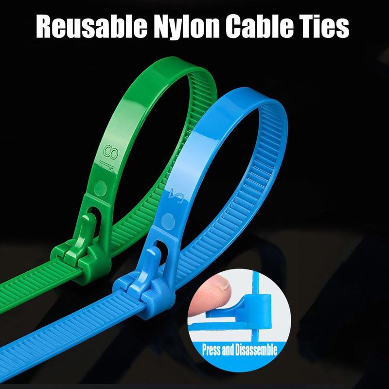 100pcs Reusable Colored Zip Ties – Heavy Duty Cable Ties, 50 Lbs Tensile Strength, Self-Locking, Premium Nylon for Indoor & Outdoor Use, Multipurpose Cable Management. 100pcs Reusable Colored Zip Ties – Heavy Duty Cable Ties, 50 Lbs Tensile Strength, Self-Locking, Premium Nylon for Indoor & Outdoor Use, Multipurpose Cable Management.