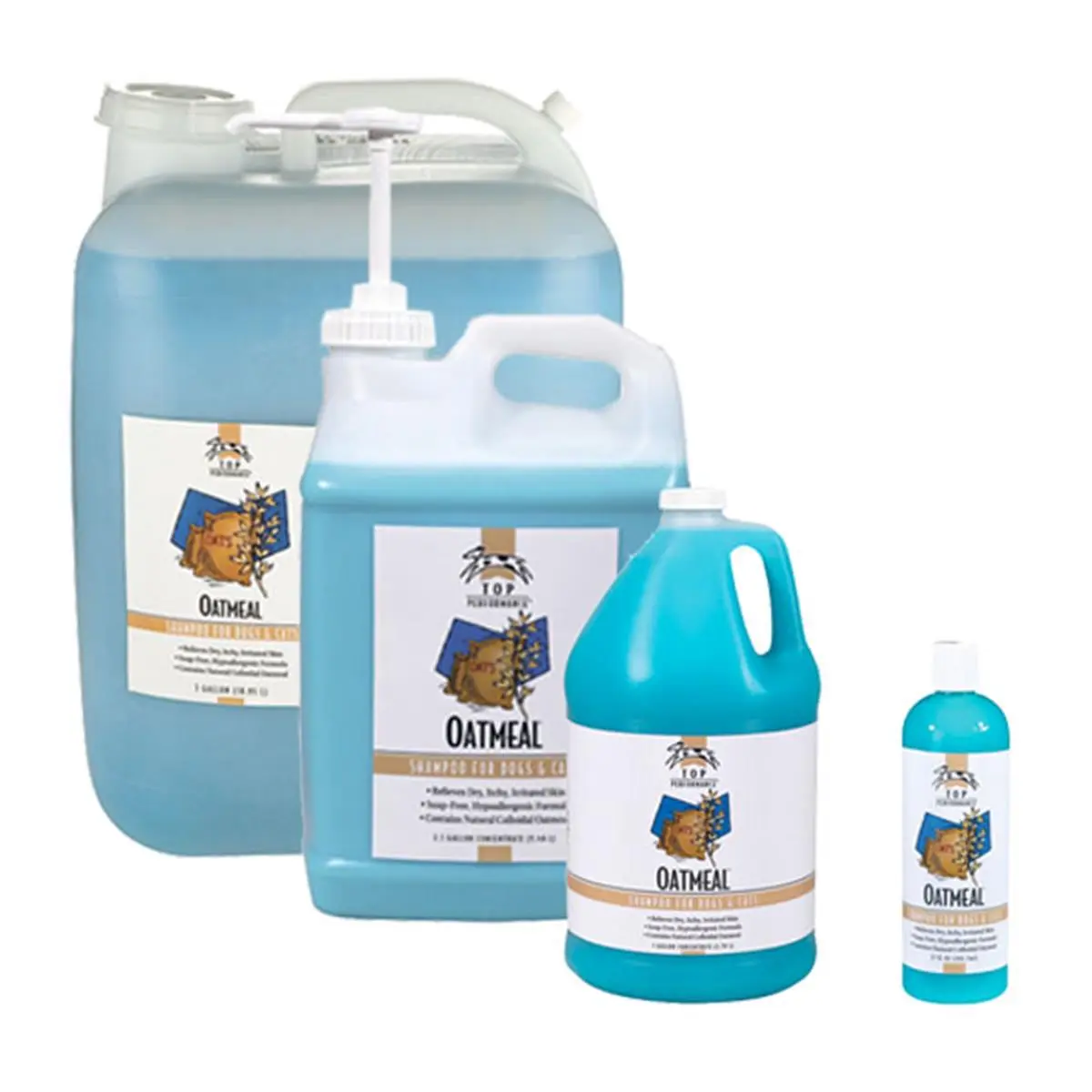 212 MAIN Top Performance Colloidal Oatmeal Dog & Cat Grooming Shampoo, 17oz Natural Full Strength Haircare Cleanser with Moisture Restore, Anti-Itch Care & Conditioner Remedy