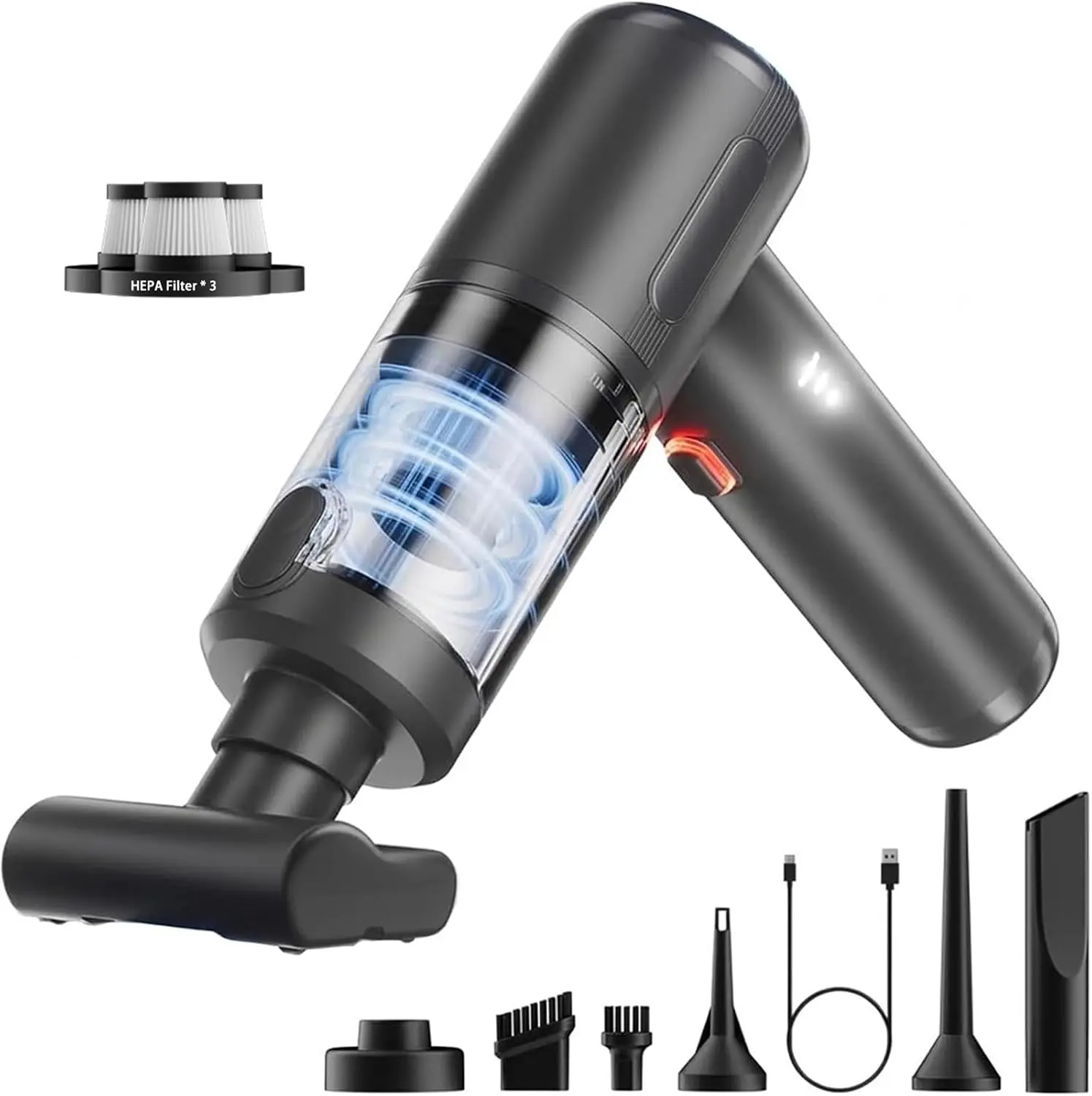 Car Vacuum Cleaner, 20000Pa-Suction & Air Duster, Brushless Motor & HEPA, 100W High Mini Vacuum Kit for Home, Office, Pet Hair