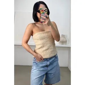 Mila Strapless Top - Beige, Fits Versatile Sizes, Stylish Design, Comfortable Fit, Versatile Style for Everyday Wear