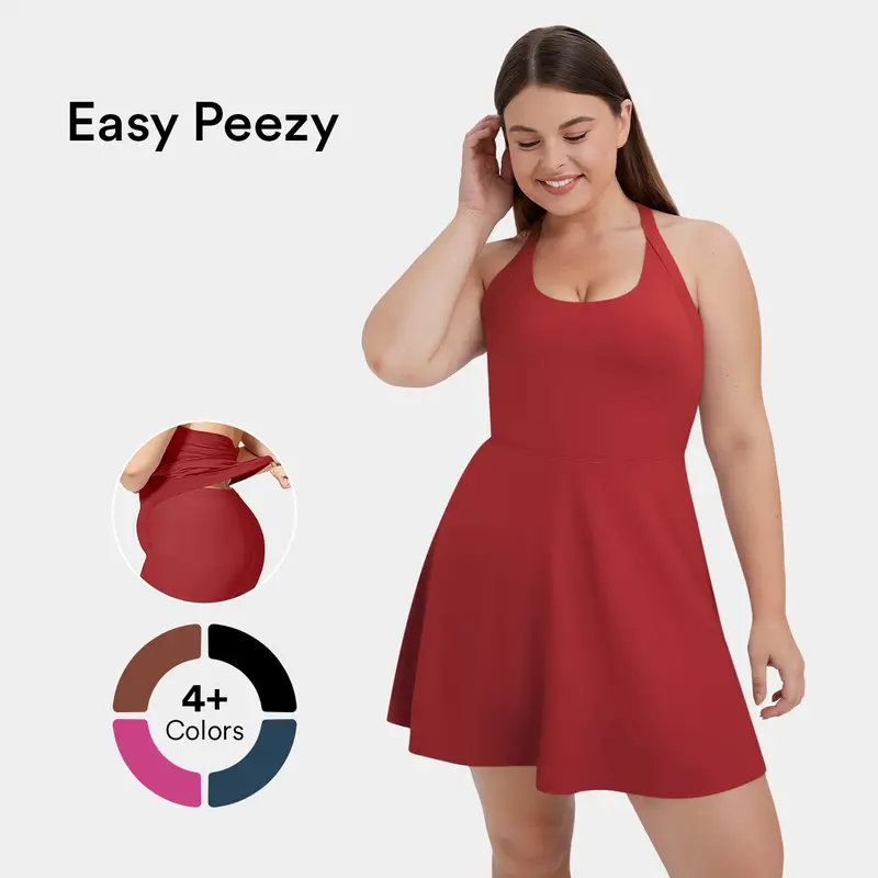 Halara Backless Criss Cross Active Plus Size Dress-Easy Peezy Fit Casual