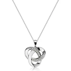Love Knot Necklace, Sterling Silver Diamond Accent Love Knot Pendant Necklace, Forever Love Knot Infinity Necklace for Women