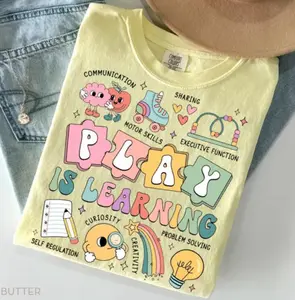 Comfort Colors Play Is Learning Teacher T-Shirt, Primary Back to School Teacher Shirt, SPED Teacher Tees, Teacher Appreciation, New Teacher Gifts