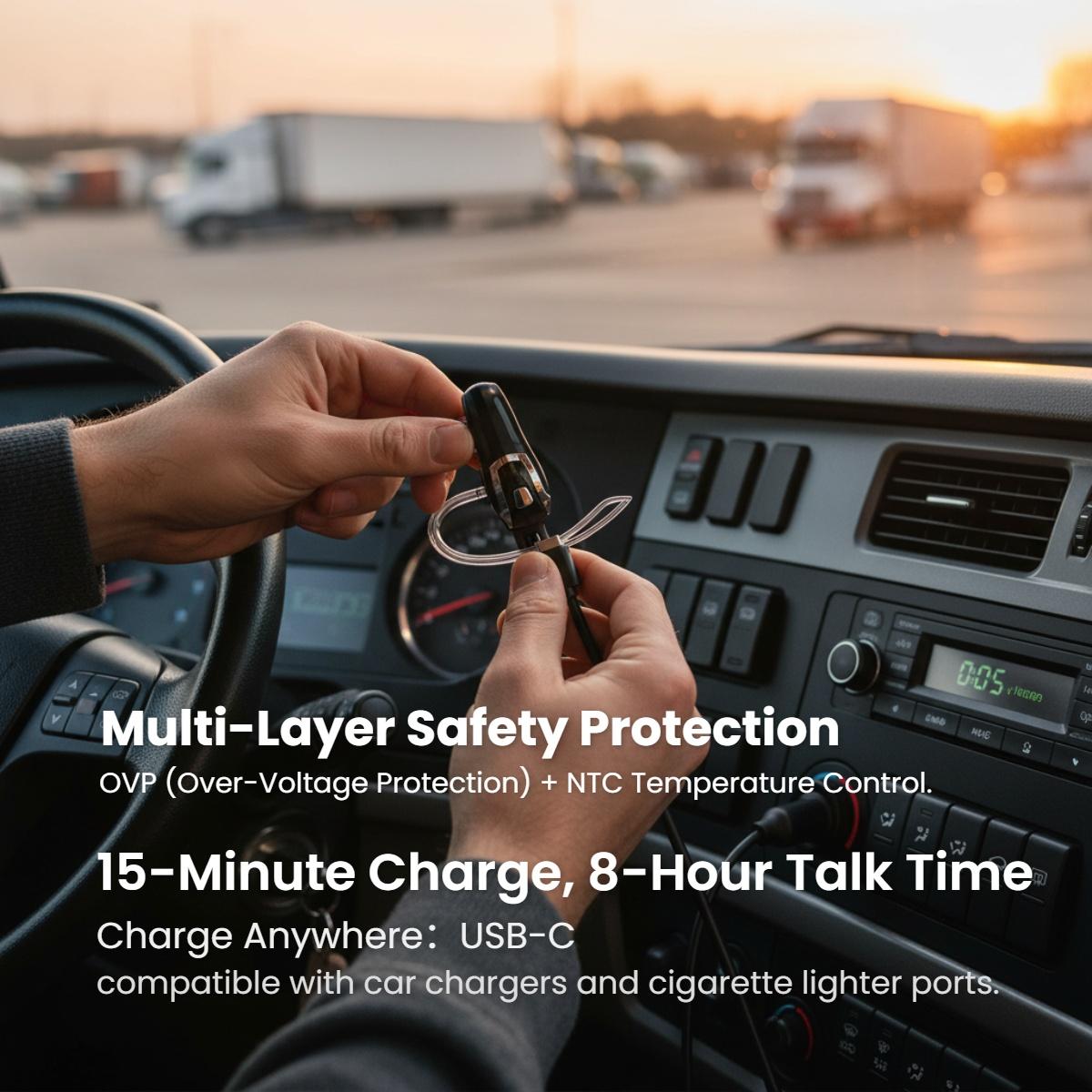 YUEYINOK Bluetooth headphones are suitable for various driving environments, noise cancelling headphone and V6.0 connectivity technology. They support hands-free operation and offer up to 42 hours of playback time.