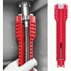 8-in-1 Sink Wrench, ABS & Aluminum Plumbing Tool for Faucet and Basin Repair - Fits Tight Spaces and Multiple Pipe Sizes