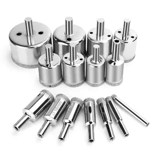 15 count  Drill Bits for Ceramic,  Hole  Drill Bit Set Kit,  Glass Drill Bit for Bottles,Pots, Marble, Granite Stone, Tile  0.23 Inch - 2 Inch6mm - 50mm