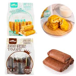 BAKER LEE Egg Crepe Toast Egg Crust Roll Toast- 2 Flavor Options (Original & Chocolate) 10.58 oz per Pack  Soft Toast & Egg Crepe Combo Nutritious Breakfast Bread, 10.58 oz | Healthy Snack for Delicious Eating