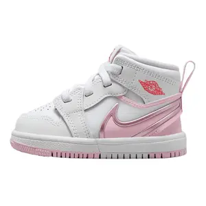 Toddler's Jordan 1 Mid RM EasyOn White/Pink Foam-Fire Red (FQ1283 101)