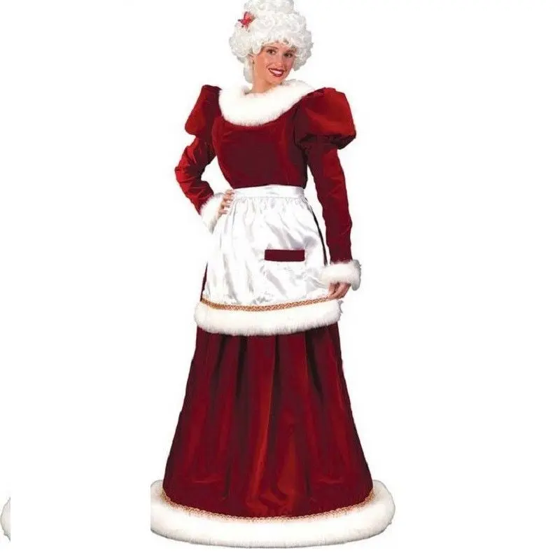 Mrs Santa Claus - Traditional Velvet Costume - Christmas - Women - Small/Medium