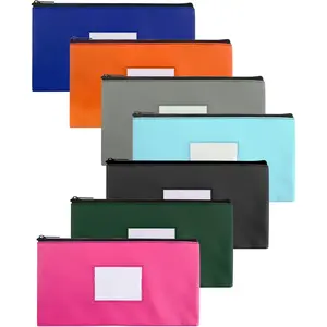 7Pack Bank Deposit Money Bags with Zipper, Wallet Pouches with Label, Makeup Bags, for Cash, Coins, Cosmetics, Invoice, Bills, Tools(11.25 x 6.2 Inch) - Home Improvement.