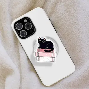 Cat on Books Magnetic Phone Grip – Cute Cat Lover Gift, Bookish Phone Accessory, Cat Lover Phone Holder, Amazing Magsafe Kindle Grip