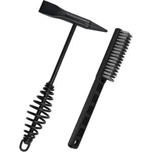 Heavy Duty 10.6 inch Chipping Hammer and Wire Brush Set, Welding Hammer with Spring Handle & Steel Bristle Brush, Welding Tools Accessories for Weld Slag Removal