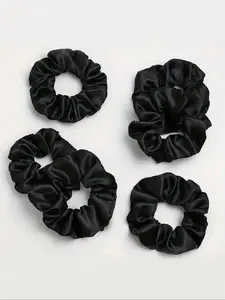 6pcs Set Plain Colored Elastic Hair Ties Scrunchies for Women, Fashionable Daily Use Hair Accessory, Casual Style, Perfect for Everyday Wear, Cute Hair Ties