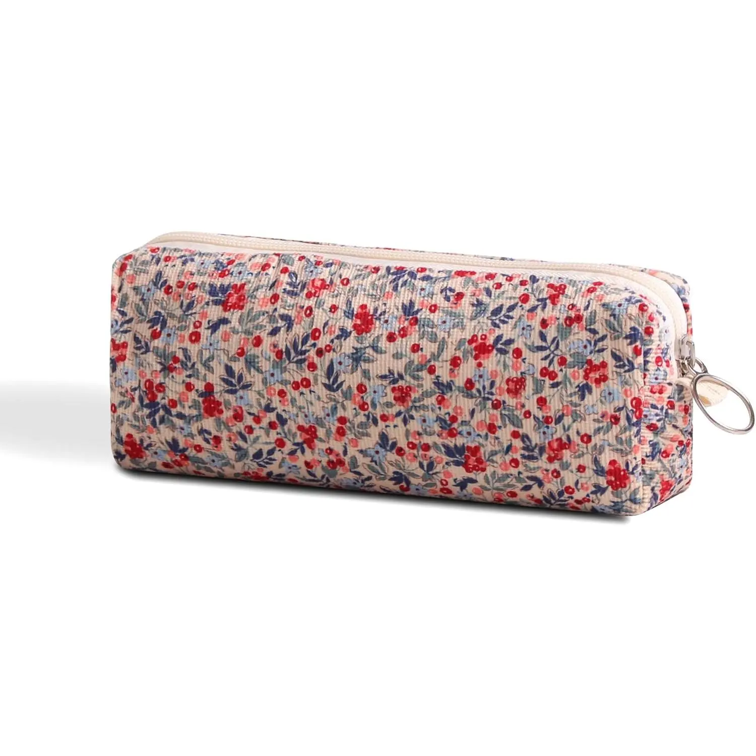 Pencil Case Pen Case Office College School Storage Bag Pouch Holder Box Organizer Makeup Pouch  Bag Aesthetic floral flower Cute Pencil Case for Girls Boys  (Small floral beige)
