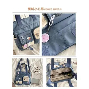 Waterproof Canvas Women Handbags Shoulder Bag Nylon Ladies Messenger Bag Oxford Crossbody Bags Tote Book Bags for Girls Satchels