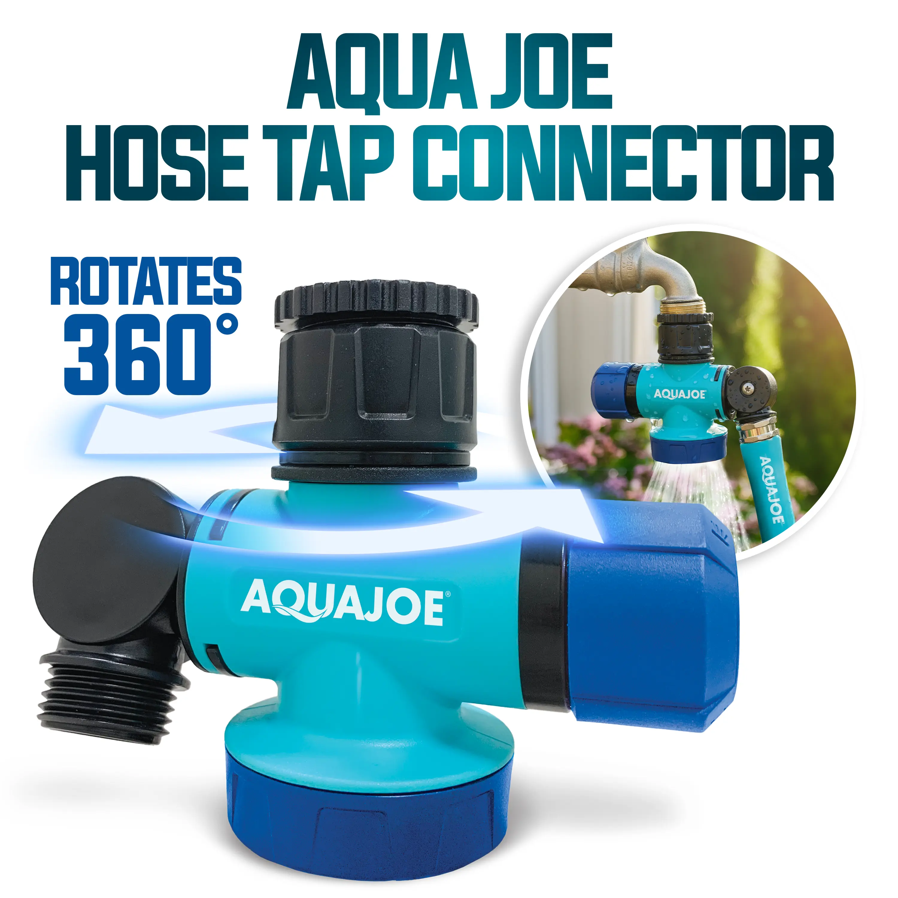 Aqua Joe Multi-Function Outdoor Faucet and Garden Hose Tap Connector Aqua Joe Multi-Function Outdoor Faucet and Garden Hose Tap Connector