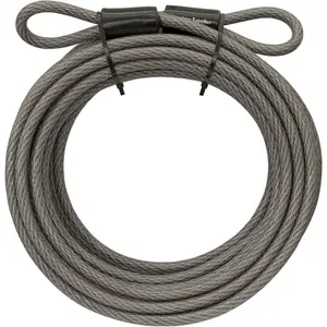 Steel Bike Lock Cable, 30 ft. Long x 3/8 in. Diameter Vinyl Coated Cable with Looped Ends, 70DCC