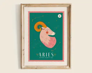 Aries Star Sign Art Print, Aries Zodiac Poster, Celestial Wall Art, Zodiac Wall Art, Aries Zodiac Wall Decor