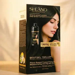 SHEANO 3-in-1 Hair Dye Shampoo – Fast-Acting with 99.99% Gray Hair Coverage, Plant Extracts, Hair Moisturizing Treatment, Increases Shine, All-in-One Care, 300ml