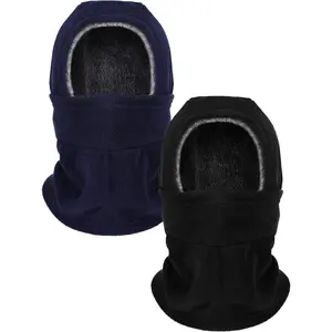 Geyoga Winter Fleece Balaclava Hat for Men Women Full Face Covering Scarf Hood Ski Mask with Drawstring