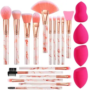 16PCS Marble Handle Makeup Brushes Set