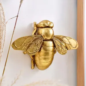Golden Resin Bee Wall Mounted Decorative Artwork for Living Room & Office Classic Style Creative Home Decor ltems - Design Artistic Decoration