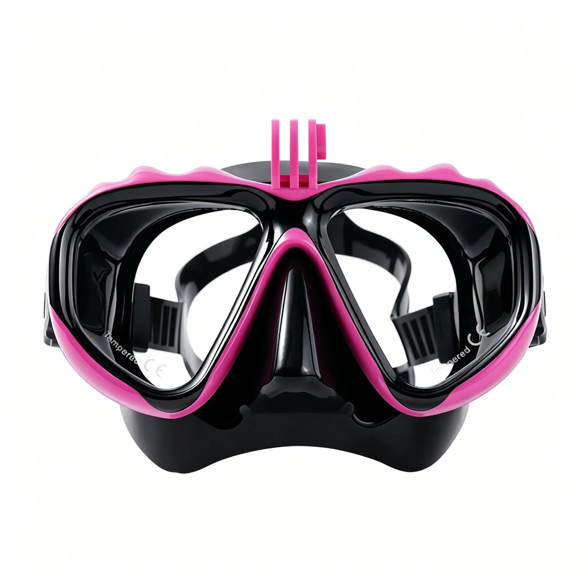 Unisex Panoramic Swim Goggles, Silicone Snorkel Mask with Interchangeable Lens System, Anti-Fog and Leak-Proof for Scuba Diving