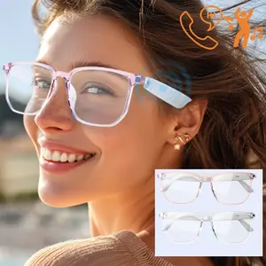 Smart Glasses, Wearable Smart Glasses, Transparent TR90 Frame Smart Glasses with Charging Cable, Magnetic Charging Smart Glasses, Ideal Gift Option for Tech Enthusiasts