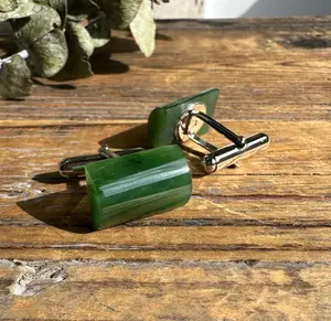 Jade Cufflinks in Silver