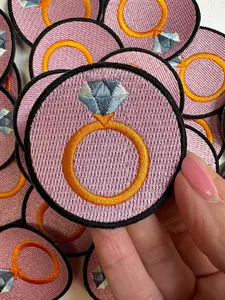 Wedding Ring, Bride to be Iron on Patch, Diamond Ring Patch, Iron on Hat Patch,wedding patches,bride patch