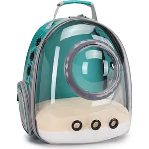 Bubble  Carrier Backpack Transparent Pet Carrier Backpack for Small Puppy and Bunny (Green, Backpack)